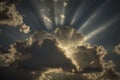 Cinematic Sunburst Clouds for Stunning Posters and Web Designs. Royalty Free Stock Photo