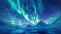 Cinematic timelapse of arctic wilderness with vibrant northern lights in high resolution