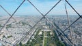 Cinematic view of cityscape of Paris from Eiffel Tower