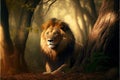 Cinematic view of a lion lion animal image Generative AI