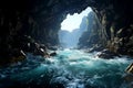 A cinematic view of the ocean, from a cave, Landscape Inspirations