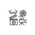 Cinematics, camera icon. Element of university thin line icon Royalty Free Stock Photo