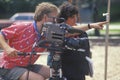 A cinematographer giving instructions