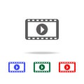 cinematographic tape icon. Elements of cinema and filmography multi colored icons. Premium quality graphic design icon. Simple ico Royalty Free Stock Photo