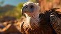Cinereous vulture (Aegypius monachus) is a large raptorial bird that is distributed. Generative AI Royalty Free Stock Photo