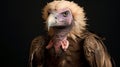 Cinereous vulture (Aegypius monachus) is a large raptorial bird that is distributed. Generative AI Royalty Free Stock Photo