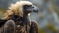 Cinereous vulture (Aegypius monachus) is a large raptorial bird that is distributed. Generative AI