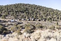 Cinnabar ghost town shacks in a line in the desert Royalty Free Stock Photo