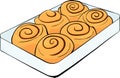 Cinnabon buns cinnamon rolls on a tray