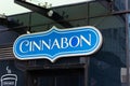 Cinnabon sign on facade of the building