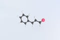 Cinnamaldehyde molecule made with balls, scientific molecular model. 3D rendering