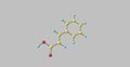 Cinnamic acid molecular structure isolated on grey Royalty Free Stock Photo