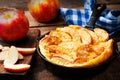 Cinnamon Apple Dutch Baby Pancake in iron pan