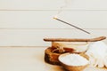 cinnamon with aromatic rods and ornamental bark on a white background