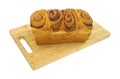 Cinnamon bread loaf on cutting board Royalty Free Stock Photo