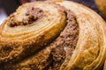 Cinnamon bun close up Royalty Free Stock Photo