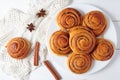 Cinnamon bun rolls christmas sweet dessert on