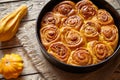 Cinnamon bun rolls homemade baked sweet autumn dessert bread food