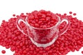 Cinnamon sweet candy cup spilled red hots Royalty Free Stock Photo