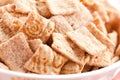 Cinnamon cereal in bowl Royalty Free Stock Photo