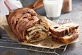 CInnamon chocolate babka Royalty Free Stock Photo