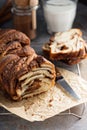 CInnamon chocolate babka Royalty Free Stock Photo