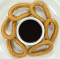 Cinnamon churros with chocolate dipping sauce