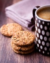 Cinnamon cookies and mug of delicious co