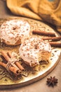 Cinnamon cronuts, delicious pastry that combines a croissant and a doughnut Royalty Free Stock Photo