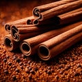 cinnamon, dried herbs seasoning for cooking ingredient Royalty Free Stock Photo