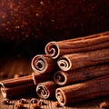 cinnamon, dried herbs seasoning for cooking ingredient Royalty Free Stock Photo