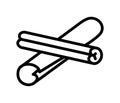 Cinnamon flat line icon. Symbol of spice - Cinnamon sticks. Outline sign for mobile concept and web design, store