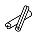 Cinnamon flat line icon. Symbol of spice - Cinnamon sticks. Outline sign for mobile concept and web design, store