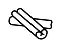 Cinnamon flat line icon. Symbol of spice - Cinnamon sticks. Outline sign for mobile concept and web design, store