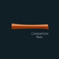 Cinnamon flat style icon. Vector illustration in cartoon style