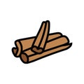 cinnamon food herb color icon vector illustration