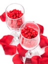 Cinnamon Hearts in Two Champagne Glasses Royalty Free Stock Photo