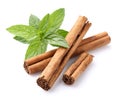 Cinnamon with mint Royalty Free Stock Photo