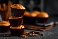 Cinnamon muffins on black background Royalty Free Stock Photo