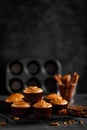 Cinnamon muffins on black background Royalty Free Stock Photo
