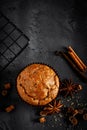 Cinnamon muffins on black background Royalty Free Stock Photo