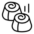 Cinnamon pastry buns icon outline vector. Glazed sweet treats Royalty Free Stock Photo