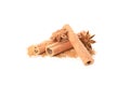 Cinnamon powder, sticks and anise isolated Royalty Free Stock Photo