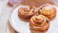 Cinnamon and raisin roll bun Royalty Free Stock Photo