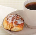 Cinnamon Roll and Coffee