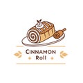 Cinnamon roll logo Royalty Free Stock Photo