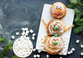 Cinnamon roll snowman - funny idea for kids