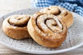 Cinnamon rolls buns. Kanelbulle Swedish dessert