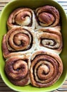 Freshly baked warm cinnamon rolls