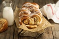 Cinnamon rolls with milk Royalty Free Stock Photo